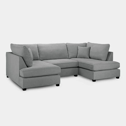 Carnaby Grey U-Shape Corner Sofa – Spacious Fabric U-Shaped Sofa | UK