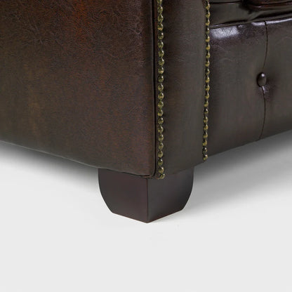 Chesterfield Brown Large Corner Sofa – Classic Leather Corner Sofa for UK Homes