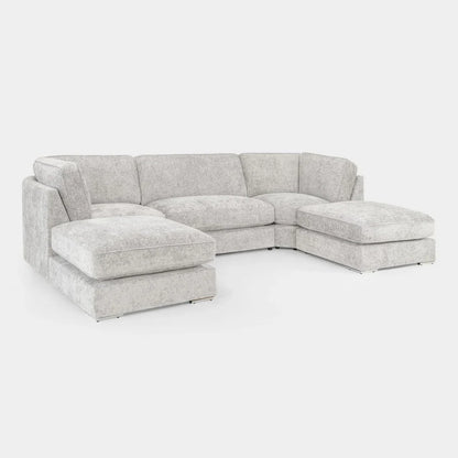 Esma Ivory U Shape Corner Sofa