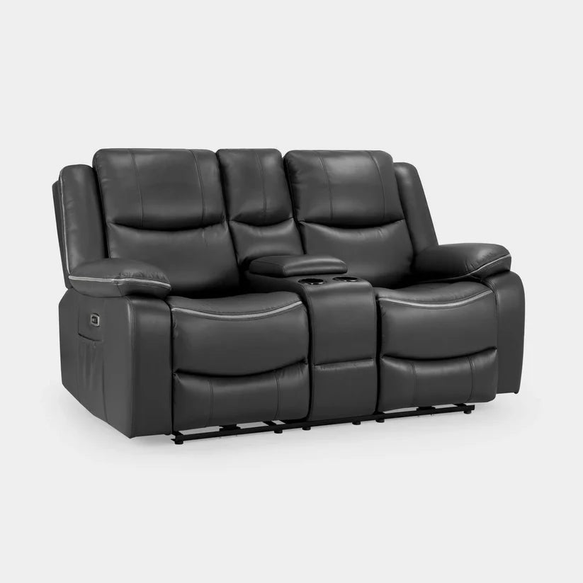 Harald Electric Recliner 2 Seater Sofa in Black