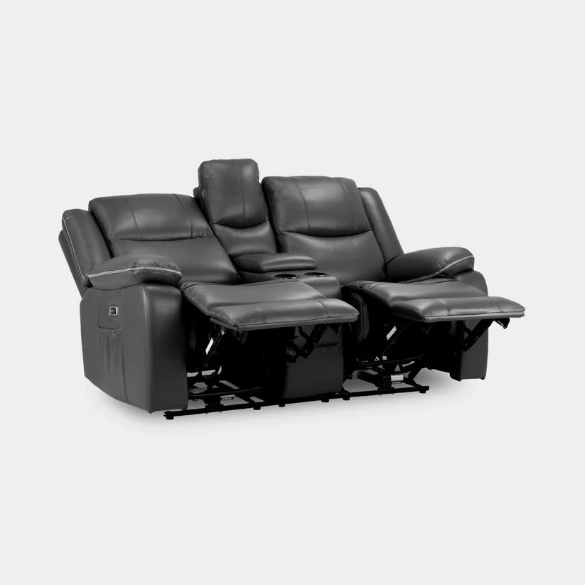 Harald Electric Recliner 2 Seater Sofa in Black