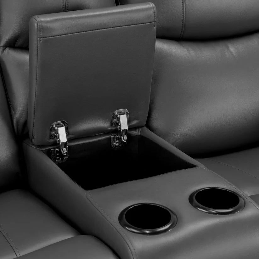 Harald Electric Recliner 2 Seater Sofa in Black