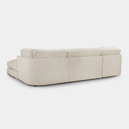 Inga Beige U-Shape Corner Sofa – Large Fabric U-Shaped Sofa with Footstools | UK