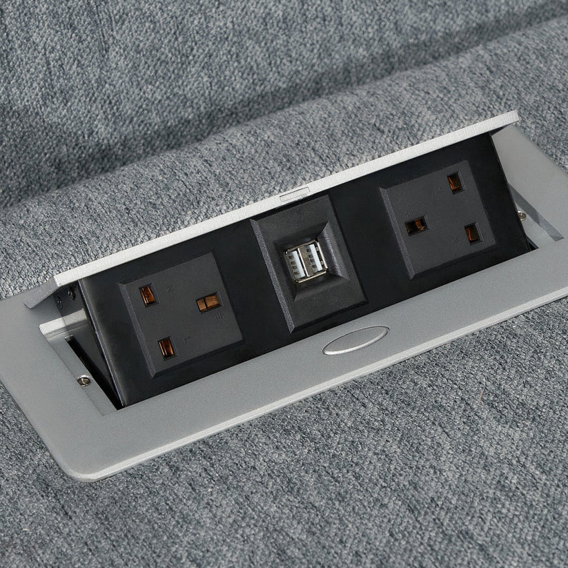 Linden Electric Recliner Grey Large Corner Sofa – Luxury Fabric Reclining Sofa for UK Homes