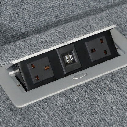 Linden Electric Recliner Grey Large Corner Sofa – Luxury Fabric Reclining Sofa for UK Homes