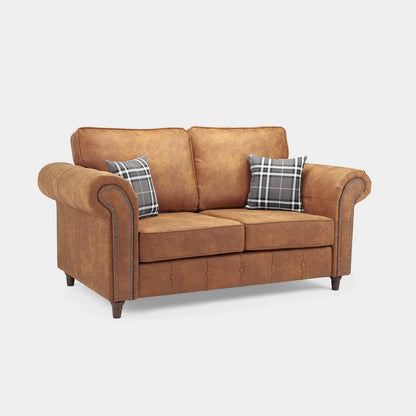 Oakland Faux Leather 2 Seater Sofa in Tan