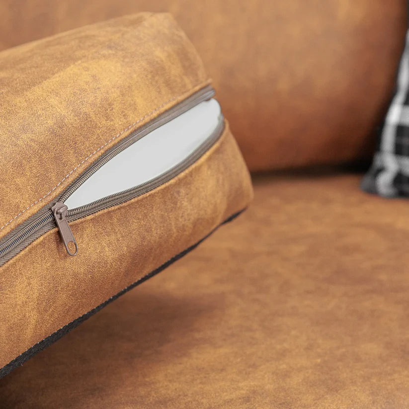 Oakland Faux Leather 2 Seater Sofa in Tan