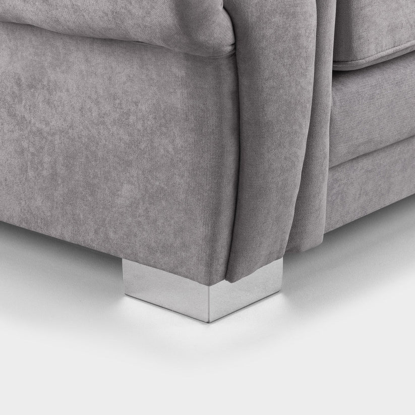 Verona Fullback Grey Large Corner Sofa – Classic Fabric L-Shaped Sofa for UK Homes