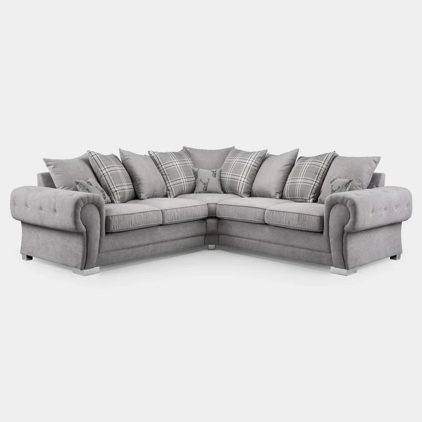 Verona Scatterback Grey Corner Sofa