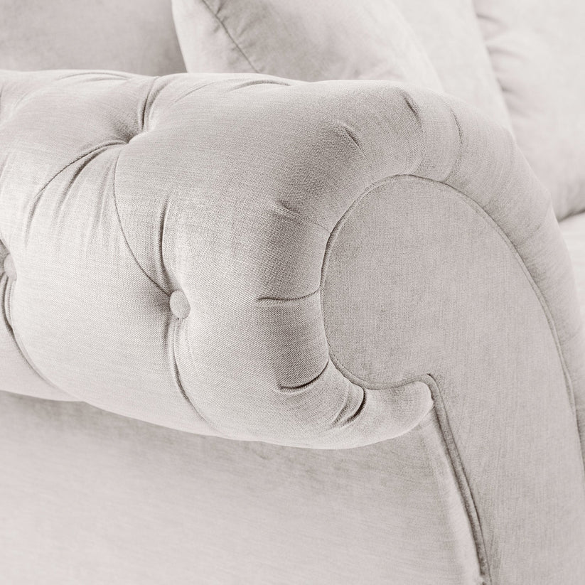 Windsor Fullback Stone Left Hand Facing Corner Sofa – Classic Fabric L-Shaped Sofa