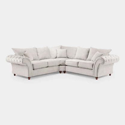 Windsor Fullback Stone Large Corner Sofa – Classic Fabric L-Shaped Sofa