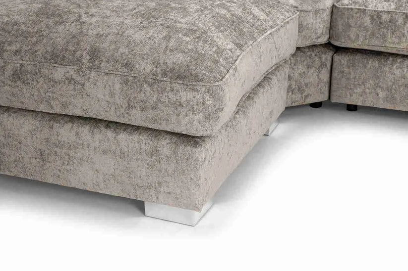 Bishop Truffle Scatterback U-Shape Corner Sofa – Large Luxury Chenille Family Sofa | UK