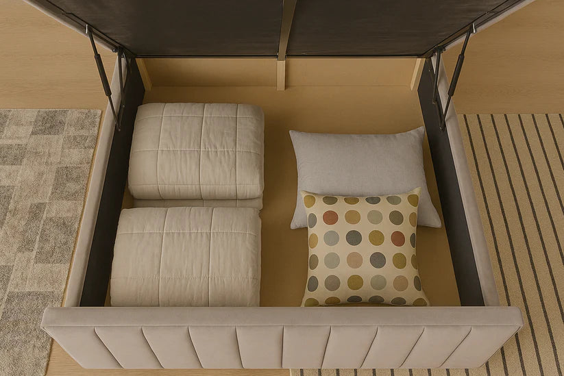 Grey Velvet Ottoman Storage Bed with Mattress Options – Single, Double, King & Super King