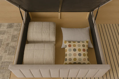 Grey Velvet Ottoman Storage Bed with Mattress Options – Single, Double, King & Super King