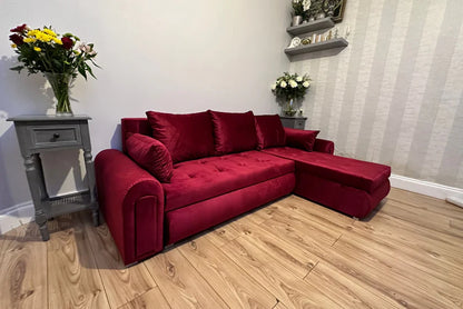 Berlin Universal Corner Sofa Bed with Storage – Maroon