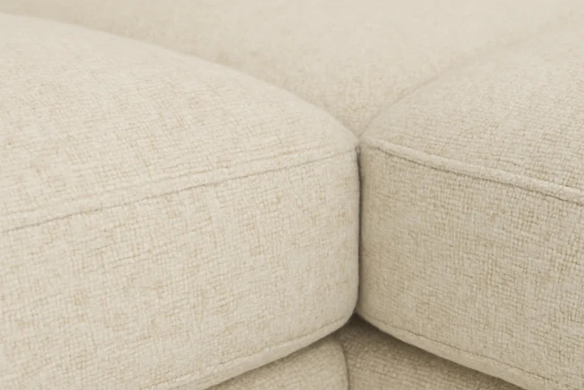 Carnaby Cinema U-Shape Sofa Beige – Large Fabric U-Shaped Corner Sofa with Footstool | UK