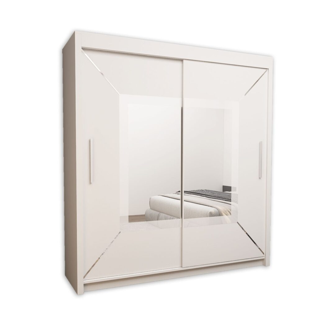 VENICE Mirror Sliding Door Wardrobe – Modern Mirrored Wardrobe Available in 4 Colours